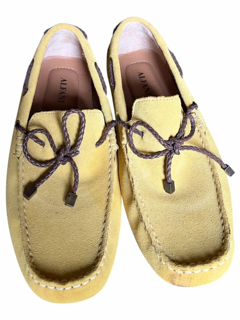 Alfani Men’s Yellow Suede Moccasin Loafers